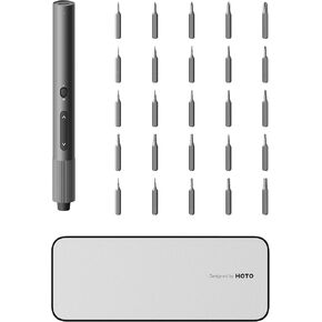 HOTO Mini Electric Screwdriver 25 Magnetic S2 Bits, 170RPM Precision Screwdriver Set USB-C, 2 Torque Settings, LED Light, Small Screwdriver Set for Eyeglasses, Electronics