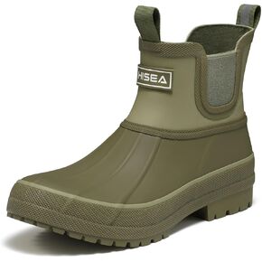 HISEA Women's Duck Chelsea Rain Boots Waterproof Short Garden Boot Outdoor Mud Boots in Kuwait
