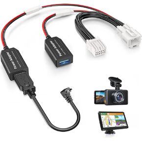 Dash Cam Power Adapter,(12P Type B)Fit Select Acura Integra/Honda Accord/Civic/Integra,Connect to Auto-Dimming Rearview Mirror,Built-in Hide Power Adapter Charging Cable for GPS Dashcam Mirror Camera