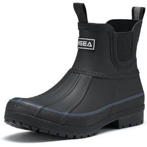 HISEA Women's Duck Chelsea Rain Boots Waterproof Short Garden Boot Outdoor Mud Boots