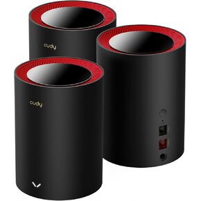 Cudy AX3000 Wi-Fi 6 2.5G Mesh System(M3000) - Covers up to 7000 Sq.Ft., Replaces Wireless Router and Extender, Supports Ethernet Backhaul (3-Pack)