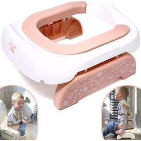 Pote Plus Travel Potty, Part of The Award-Winning Pote Plus Range, Soft PU Cushioned Portable Toddler Toilet seat - Includes 5 Disposable Liners Safari