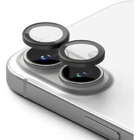 Ringke Camera Lens Frame Glass [Individual Lens Covers] Compatible with iPhone 16 Plus and iPhone 16 Camera Lens Protector, Tempered Glass Covers and Aluminum Alloy Frames - 2 Pack