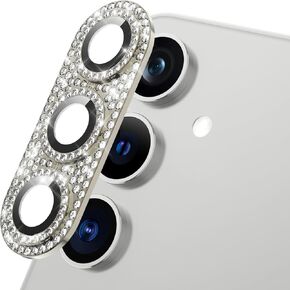 for Samsung Galaxy S24 Plus Camera Lens Protector, Glitter Diamond Bling Sparkly Tempered Glass Protective Camera Lens Flim, HD Clear, Ultra-Thin Metal Ring Case Friendly, Starlight in Kuwait
