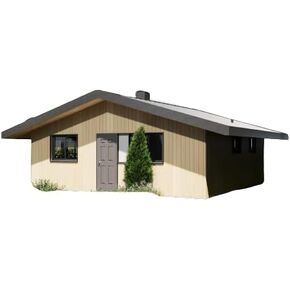 Wood Construction Tiny Home Cabin Building Plans - 24' x 24' - 576 square feet