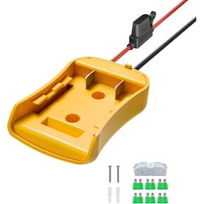 Power Wheel Battery Adapter for Dewalt 20V Battery Adapter, Power Wheel Battery Converter Kit Include Fuse & Wire Terminals,12AWG Wire, Power Connector for DIY Rc Car Toys Robots