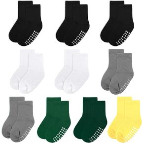 baby socks, cotton crew children's socks, non-slip grip socks, unisex, for toddlers, boys, girls