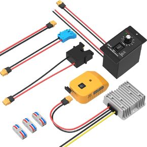 Power Wheel Adapter Kit for Dewalt 20V Battery – Includes Step-Down Converter, Wire Harness Connector, PWM Motor Controller, XT60 Connector, and Wire Connectors – Perfect for DIY Projects