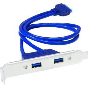 Kingwin USB 3.0 Dual Port PCI Bracket Cable with Built-In-20-Pin Header, Up to 5 Gbps for Maximum Transfer Speed, Extend Your USB 3.0 Port On Motherboard to Back of Your Computer Case [KW-PCI2USB3]