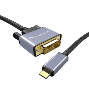 BlueRigger USB C to DVI Cable (15FT, 4K 30Hz, USB 3.1 Type C to DVI, Thunderbolt 3 to DVI) USB-C to DVI-D Cable Compatible with Samsung Galaxy, Surface Book, MacBook Pro, Dell, Pixelbook and More