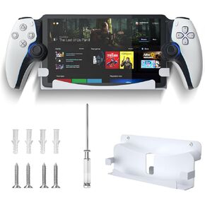 PlayStation Portal Wall Mount, Wall Mounting Kit for PlayStation Portal Remote Player on Wall Near Or Behind TV, Display and Storage Metal Bracket for PS Portal Accessories - White
