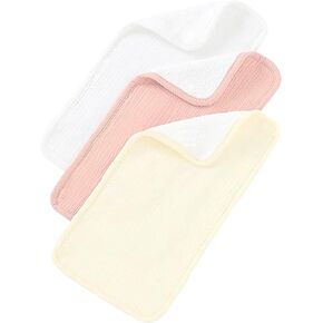 Aiden's Corner 100% Organic Muslin Cotton Mix Use Baby Super Absorbent Infant Burp Cloth | Terry Cotton Towel | Washcloth for Newborns 3 Pack (1 Smoky Blue, 1 Yellow, 1 White)
