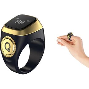 Anlising Smart Ring Counter, Smart Tasbih Zikr Ring, Muslim Islamic Prayer Smart Rings, Tasbih Counter Smart Ring, Tasbeeh Smart Counter, Digital Electronic Smart Tally Counter for Prayer(Black, 20MM)