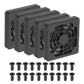 PATIKIL 40mm Fan Grill with Screws, 5 Pack ABS Resin Frame Ventilator Grill Protector Mesh Dustproof Case Cover for Computer PC, Black
