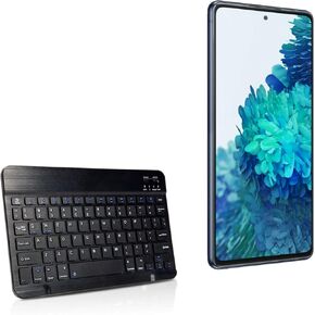 BoxWave Keyboard Compatible with Samsung Galaxy S20 FE - SlimKeys Bluetooth Keyboard, Portable Keyboard with Integrated Commands for Samsung Galaxy S20 FE - Jet Black