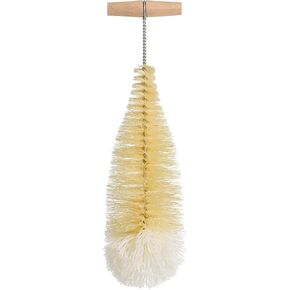 Redecker Tampico Fiber and Wool Soda Stream Bottle Brush with Beechwood Handle, Unique Teardrop Shape Easily Cleans Bottles, Jars and Specialty Glassware, 12-inches, Made in Germany