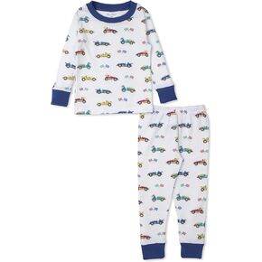 مجموعة بيجامات طويلة مطبوعة بطبعة سباق السيارات للرضع من الأولاد الصغار من كيسي كيسي in Kuwait