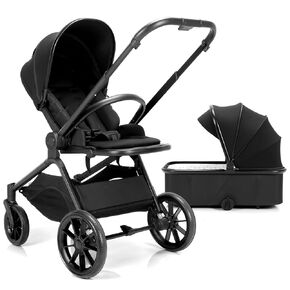 2 in 1 Convertible Baby Stroller Newborn Reversible Bassinet Pram, Foldable Pushchair with Adjustable Canopy Folding High Landscape Infant Carriage