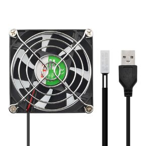 Weak Electronics Box Temperature-Sensitive Cooling Fan, Automatically on/Off,for Modem/Router/TV Box/Electronic Equipment Box/Other Electronics 5V USB 80mm