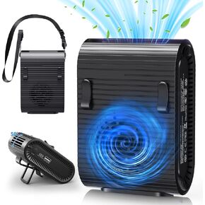 Portable Fan, Rechargeable Mini Waist Clip Fan, 8000mAh Battery Operated, 3 Speeds Personal Hands-Free Hanging Neck Fan, Max 24H Working Time, Wearable body Belt Fan for Camping, Outdoor, Travel