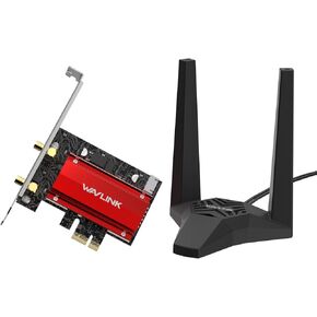 WAVLINK WiFi 7 BE8800 PCIe WiFi Card for Desktop PC, Bluetooth 5.4, 8800Mbps, 2024 Tri-Band BE200 Wireless Adapter with, MU-MIMO, WPA3, for Windows 11/10(64bit), Only Supports Intel Motherboard