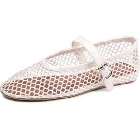 FUNKYMONKEY Women's Mesh Ballet Flats Casual Round Toe Mary Jane Flats Shoes