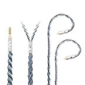 2-Pin 0.78mm 4.4mm Balanced Detachable Earphone Cable IEM Clear Cord Replacement Extension Cord Black and Blue Mix for Audeze iSINE10 iSINE20 LCDi3 LCDi4 (2PIN, 4.4mm)