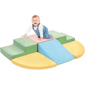 Climbing Toys for Toddlers-Toddler Climbing Toys Indoor, 6-Piece Foam Climbing Blocks, Crawling and Sliding Play Set, Foam Play Gym Indoor Playground for Kids, Soft Play Climbing for Toddlers