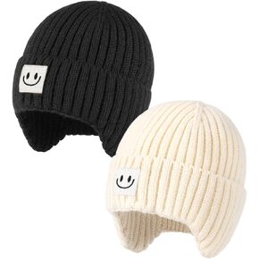 FURTALK Baby Beanie Winter Warm Hats Fleece Lined with Earflap Cute Knit Kids Caps