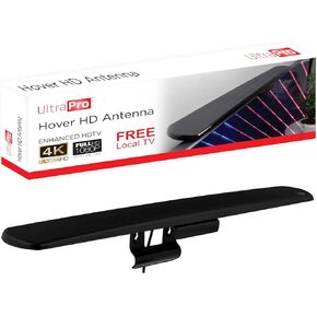 UltraPro Digital TV Antenna Indoor for Smart TV, Long Range HD Local Channels, Easy Mount on Top Design, Supports 4K 1080P HDTV VHF UHF, 360° Reception, 83713