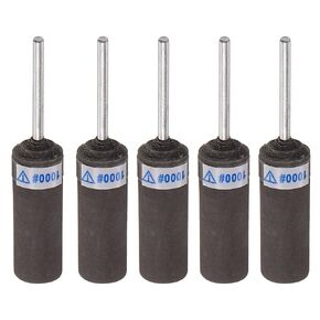 HARFINGTON 5pcs Abrasive Sandpaper Rolls 1000 Grit 2.35mm Shank Sanding Drums Sleeves Cylinder Grinding Head for Woodworking Glass Metal Polishing