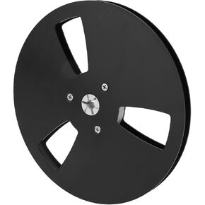 1/4 7 Inches Takeup Reel, Open Reel Audio Aluminum Alloy Takeup Reel, 3 Holes Wind Holes, 1/4 7 Inch Empty Tape Reel for Recording for Black