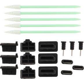 40Pcs Anti Dust Cover Foam Swabs Cleaning Kit Includes USB Type-C Plugs USB-A Plugs 3.5mm Headphone Jack Plugs HDMI Plugs RJ45 Plugs for Laptops, Phones, Tablets, TVs, Routers