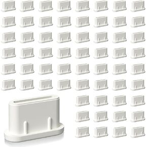 60 PCS Type C Anti Dust Plugs,USB Type C Anti Dust Plugs Cover,Type C Charging Port Protectors Plug Compatible with iPhone 15 Plus Pro Max,Samsung Galaxy S20 S21 S22 S23(White)