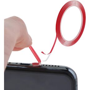 2 PCS Cell Phone Cleaning Kit, Adhesive Charging Port Cleaner Tape for Mobile Phone Hole Speaker & Receiver, Cleaning Stickers Dust Remover Compatible with Phone Mobile Phone(Red)