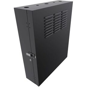 NavePoint 4U Vertical Server Rack Enclosure, Low Profile, 23.6" Deep, Max Weight Capacity 132 lbs - 4U Network Cabinet Vertical Wall Mount, Perforated, Black