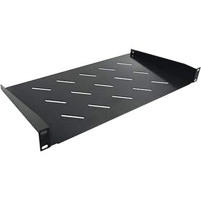 Dynamode 19" Vented 1U Universal Rack Shelf, 10" Deep, for 19" Equipment Racks. Heavy-Duty 2.4mm Steel, 60lbs Capacity. Together with 6M Screws and Bolts for mounting