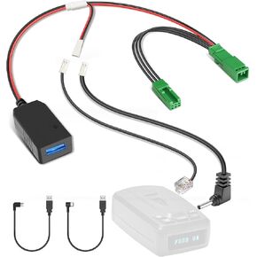 Radar Detector Power Cord Adapter,(3Pin Type-E)Compatible with Volvo Polestar2,XC40/60/70/90 and More with Auto Dimming Rearview Mirror,RJ11 DC3.5 Radar Detectors Charger Cable,Clean Install.