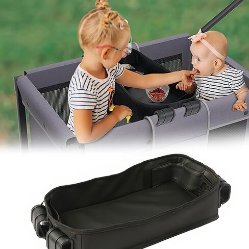 صينية الوجبات الخفيفة لعربة الأطفال من ليمون بيست لعربة Wonderfold W4 - وجبات خفيفة للأطفال والأنشطة، جوانب من الجلد الصناعي لوضع ألعاب الأطفال مقاومة للماء لتناول الطعام وسهلة التنظيف (سلسلة W4) in Kuwait