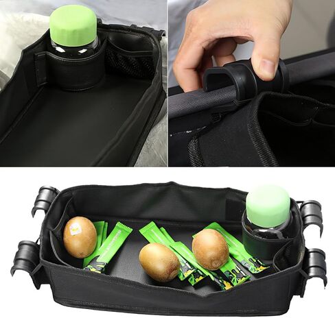 صينية الوجبات الخفيفة لعربة الأطفال من ليمون بيست لعربة Wonderfold W4 - وجبات خفيفة للأطفال والأنشطة، جوانب من الجلد الصناعي لوضع ألعاب الأطفال مقاومة للماء لتناول الطعام وسهلة التنظيف (سلسلة W4) in Kuwait