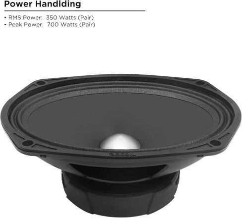 RECOIL MS69-4P مكبرات صوت سيارة متوسطة المدى مقاس 6 × 9 بوصة، 700 واط بحد أقصى 350 واط RMS 4Ohm 1.5 بوصة ملف صوتي Kapton عالي الجودة لملف صوت السيارة (زوج) in Kuwait