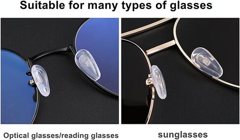 Eyeglasses Nose Pads,BEHLINE 5 Pairs Soft Silicone Glasses Nose Pieces,Air Chamber/Air Bag Nose Bridge Pads,Eyeglass Replacement Sunglass Nose Guards(Screw-in,14mm) in Kuwait