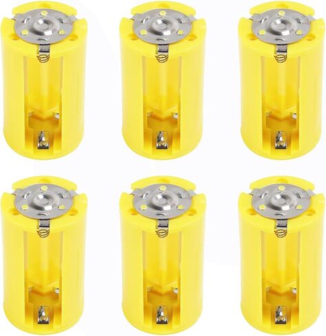 6pcs 3 AA to 1 D Battery Adapters Holder 1.5V Output Case Box AA to D Battery Converter (Yellow) in Kuwait