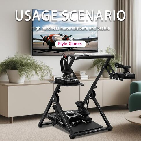 Minneer Flight Racing Simulator Cockpit Foldable X-shaped Fits for Logitech/Thrustmaster/Fanatec X56/X52/G29G923/T248/T300/TSPC/TX Adujstable Steering Wheel Excluding Steering Wheel, Pedals Hand brake in Kuwait