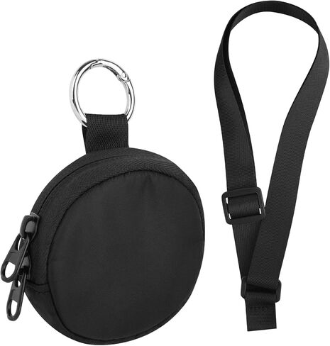 Carrying Case Compatible with Pokémon GO Plus + 2023, Portable Protective Case with Key Ring and Neck Strap, Small Nylon Storage Case for Nintendo Pokemon GO Plus +, Black in Kuwait