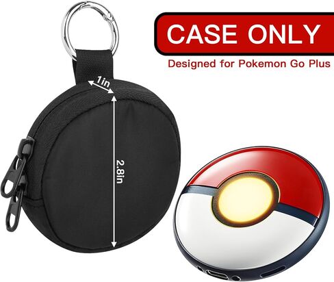Carrying Case Compatible with Pokémon GO Plus + 2023, Portable Protective Case with Key Ring and Neck Strap, Small Nylon Storage Case for Nintendo Pokemon GO Plus +, Black in Kuwait