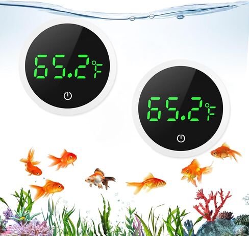 ميزان حرارة حوض السمك، ميزان حرارة رقمي لخزان الأسماك، مقياس حرارة للزواحف مع شاشة لمس LED، بطارية، للأسماك والحيوانات الأليفة المائية، وقنفذ البحر، والسلحفاة، ℉ in Kuwait
