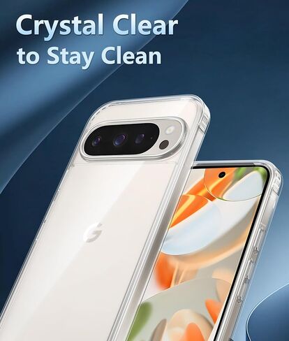 FNTCASE for Google Pixel-9-Pro XL Case: Clear Case Military Grade Drop Protection Anti Yellowing Cell Phone Cover - Rugged Shockproof Protective Bumper Transparent Cases(Clear) in Saudi Arabia