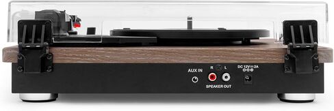 مشغل تسجيل الفينيل Victrola Montauk، ​​لمسة نهائية من خشب الجوز للمزرعة، قرص دوار بحزام ثلاثي السرعات مع زوج سماعات بلوتوث ستيريو، مخرج RCA ومقبس سماعة رأس 3.5 مم، غطاء غبار قابل للإزالة in Kuwait