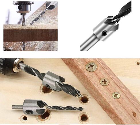 مجموعة لقم الثقب الغاطسة من فيكسينوس، 7 قطع، لقم حوض مضادة 3 مم - 10 مم للخشب الصلب عالي السرعة، مخرطة النجارة مع مفتاح ربط سداسي in Kuwait